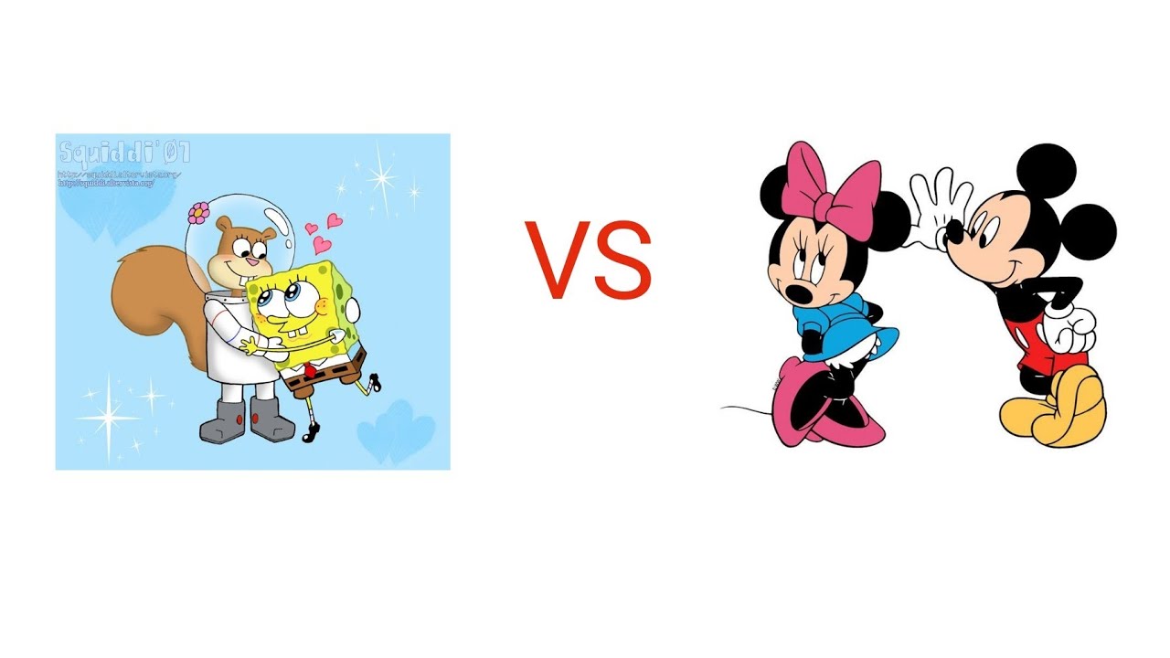 mugen spongebob & sandy vs mickey mouse & minnie mouse