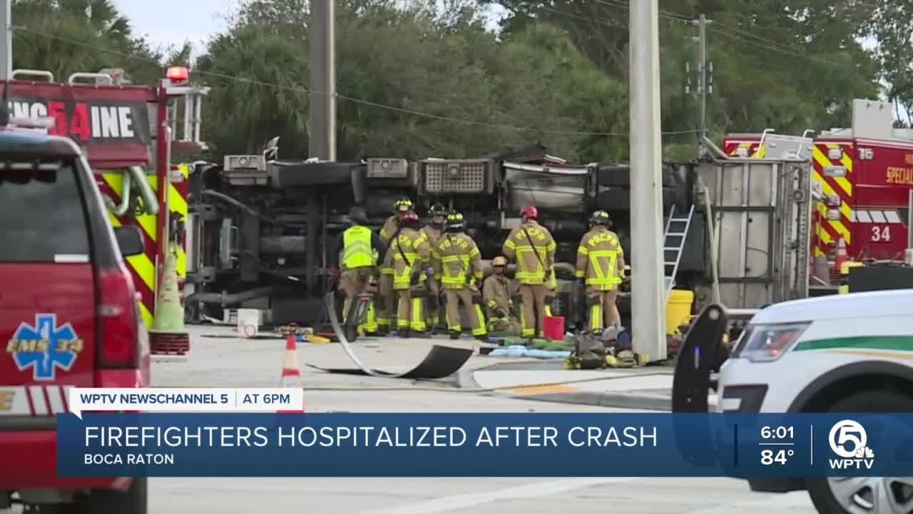 Palm Beach County Fire Rescue engine involved in crash - YouTube