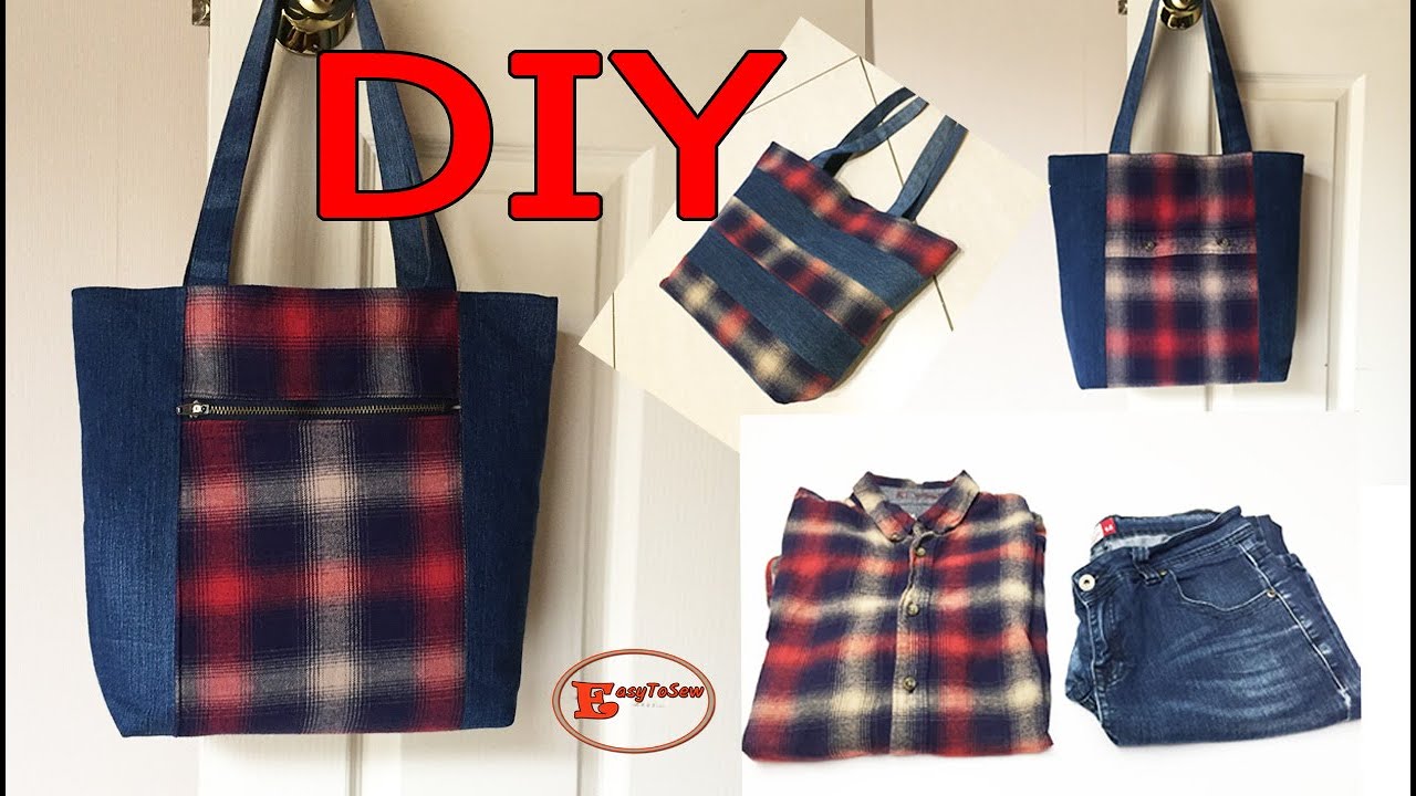 UPCYCLE OLD CLOTHES INTO COOL REVERSIBLE TOTE BAG