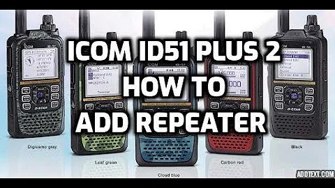 Icom ID51 plus 2 How to add your repeater and write it to memory
