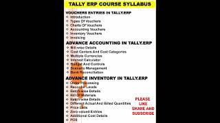 Tally ERP Course Syllabus|Tally Course#shorts#viralshorts#tallycourse#tallyerp9| #computercourse screenshot 1