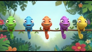 Five Little Chameleons Change Change Change Color Learning Song For Kids
