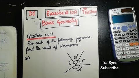 Mathematics Book 1 (D1) |  7th Edition | Exercise # 10 A | Q # 7 | Ifra Syed | in Urdu\Hindi