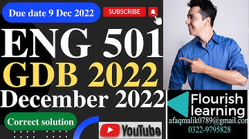 ENG501 GDB  Solution 2022 / ENG 501 GDB Solution Semester Fall 2022 / VU GDB Solution 2022