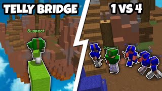TELLY Bridge ve 4 vs 1 YAPAN ACAYİP HİLECİYİ BANLADIM Minecraft BEDWARS
