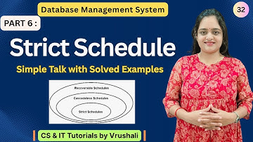 DBMS 32: Part 6: Strict Schedule with Example | Correlation between Cascading & Cascadless Schedule