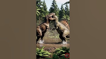 T-REX vs SPINOSAURUS – WHO’S THE REAL KING?  #Dinosaurs #Prehistoric #TyrannosaurusRex #Shorts
