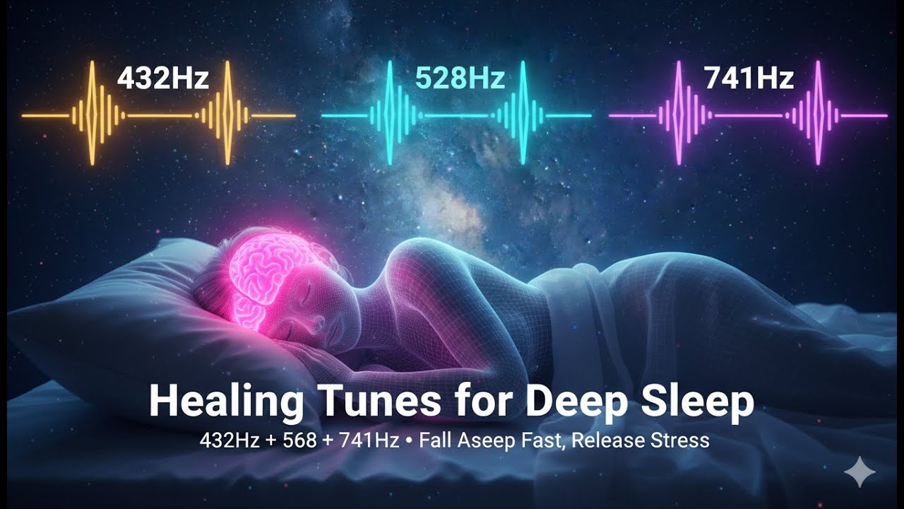 432Hz 528Hz 741Hz Deep Sleep Healing Music (8 Hours) | Fall Asleep Fast ...
