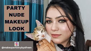Easy Nude Party Makeup tutorial with affordable products | Nude makeup look | makeup for beginners