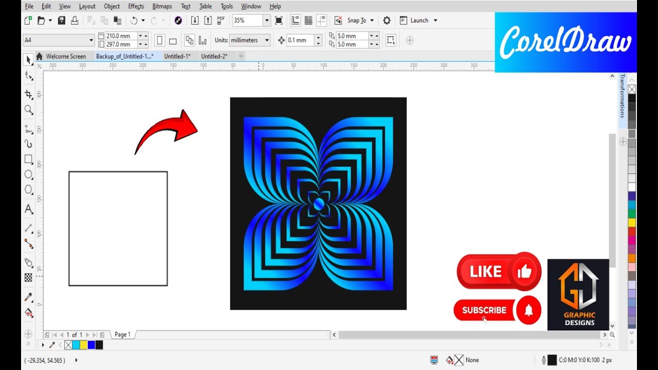 Simple And quick 3D Design in Corel🔥#coreldesign #coreldraw #tutorial ...