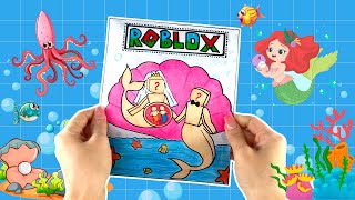 [🐾paper diy🐾] Roblox Pregnant mermaid, makeup, choosing outfits for mermaid family #Asmr