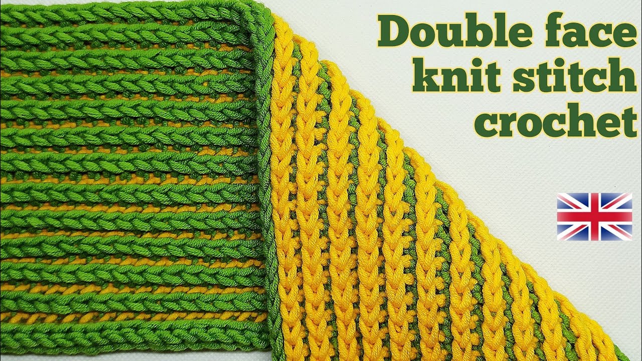 How to crochet double face knit stitch 