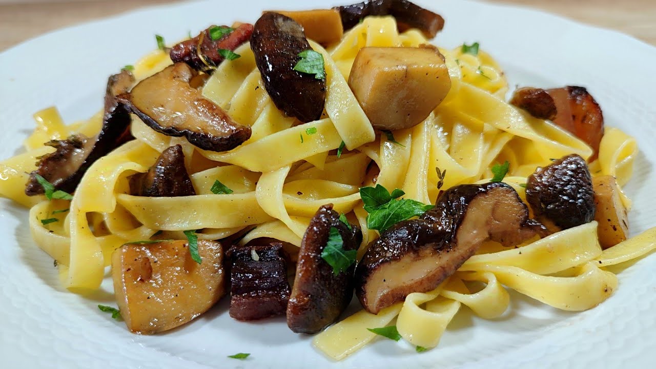 PASTA ai FUNGHI #PORCINI🍄‍🟫 e #GUANCIALE UNA RICETTA AUTUNNALE FACILE E ...