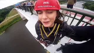 Patricija Jaskelevičiūtė, Šuolis su virve @ Baltosios Rožės tiltas, Alytus www.ropejumping.lt