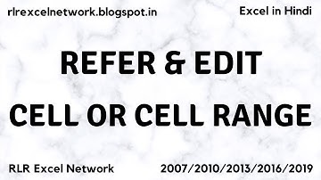 319* Learn VBA - How to Refer & Edit Cell or Cell Range Part-5 {Hindi}