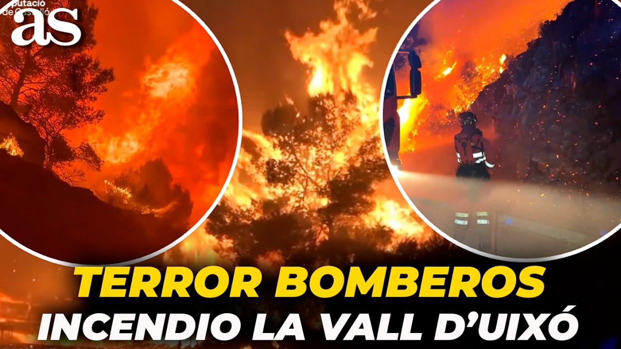 IMPACTANTES imágenes de los BOMBEROS luchando contra el incendio de La Vall d'Uixó