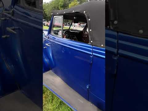 A 1937 Pontiac coup, electric blue, two door,union fair maine car show 2021.