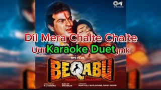 Karaoke Duet | Dil Mera Chalte Chalte | Beqabu  | Udit Narayan, Alka Yagnik |