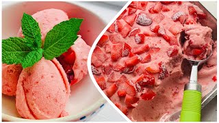 Helado de yogurt con fresa y banana | Con solo 5 ingredientes | Un postre refrescante y saludable !