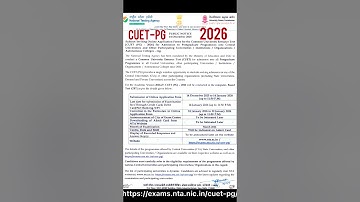 CUET-PG 2026 Exam #nta #pg courses #admission 2026 #cuet 2026 #entrance #shorts