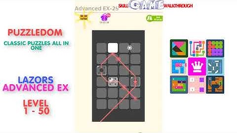 Puzzledom - Lazors Advanced EX Level 1 - 50 - Walkthrough
