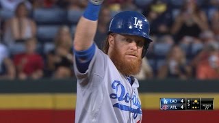 LAD@ATL: Turner goes 4-for-4 vs. Braves