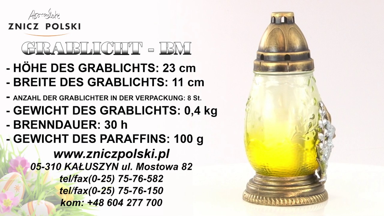 Festliches Grablicht - BM - Grablicht Ostern - Grablichter zu verschiedenen Anlässen