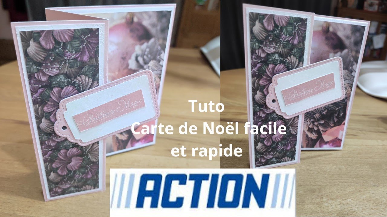 Tuto carte de Noël facile, rapide, et très sympa #action #noel #scrapbooking