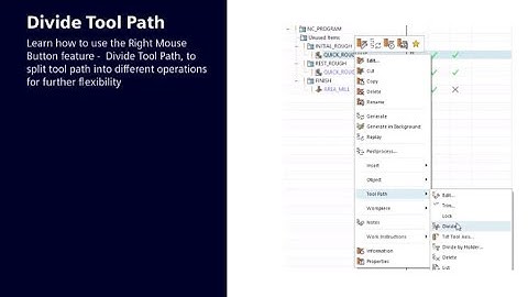 Divide Tool Path in NX CAM