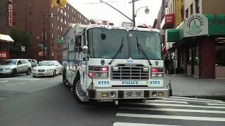 Rare Catch Of NYPD ESS Command Post, Haz Mat Truck and NYPD ESU Responding With A F-Q Siren