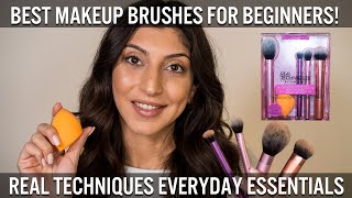 BEST MAKEUP BRUSHES For Beginners [Real Techniques Everyday Essentials Set]