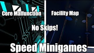 (No Skips!) CORE MALFUNCTION AND FACILITY MAP! | Roblox Speed Minigames