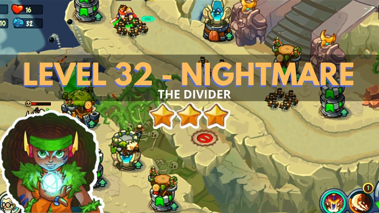 King of Defense: Level 32 NIGHTMARE / THE DIVIDER / with basic heroes