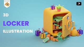 how to make Locker illustration in blender