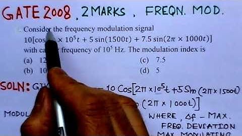 Video Solution to GATE ECE-2008 Problem-Frequency Modulation