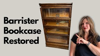 Barrister bookcase refresh turns into a lesson on how to rebrass plate  | Furniture Restoration
