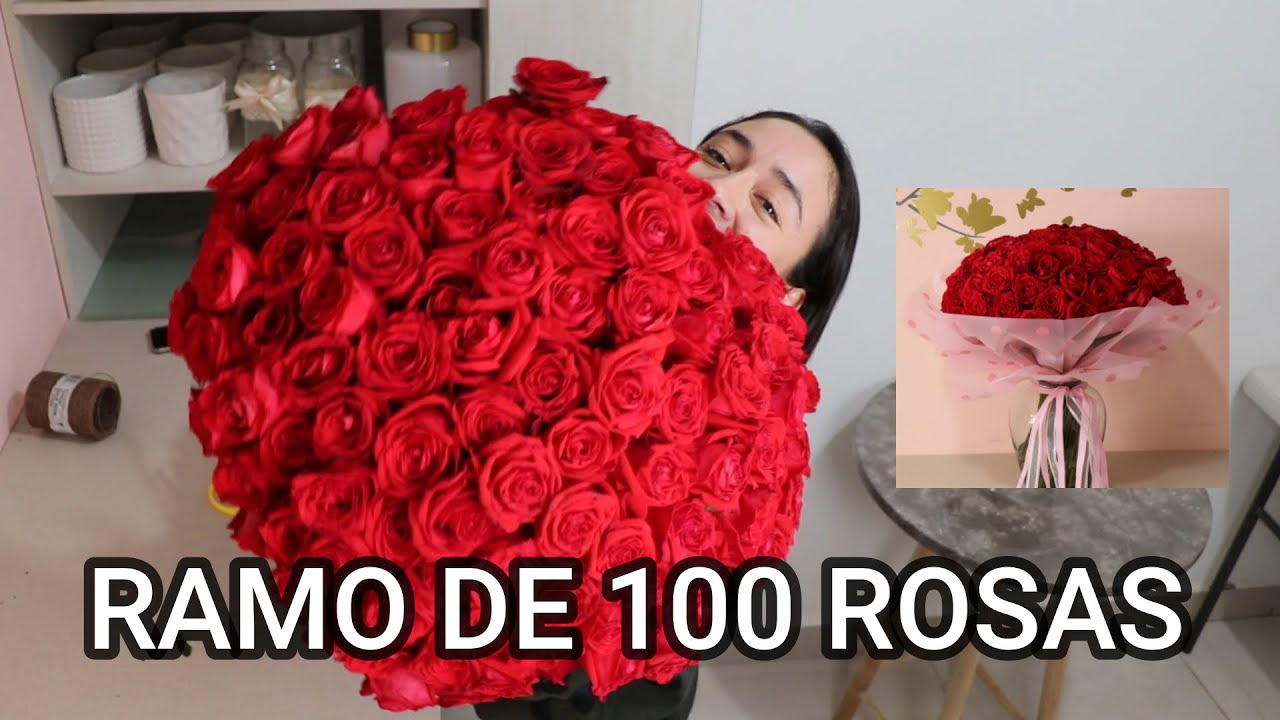 100 ROSAS | UNA PERSONA | UN RAMO | ¿CÓMO HACER UN RAMO DE 100 ROSAS? -  YouTube