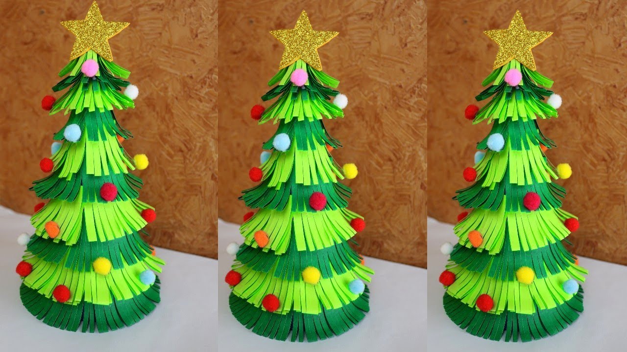 3D Paper Christmas Tree | How to Make a 3D Paper Xmas Tree DIY Tutorial ...