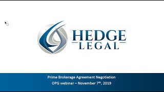 Webinar - Prime Brokerage Agreement Negotiation - Key points and tips - Hedge Funds - Our Peer Group