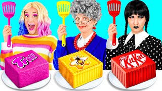 картинка: Кулинарный Челлендж: Уэнсдей Против Бабушки | Фантастические Лайфхаки с Едой от PaRaRa Challenge