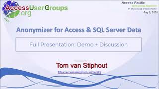 Anonymizer for Access & SQL Server Data: Full Demo and Discussion