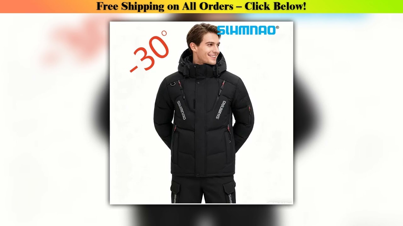 Men's Goose Down Jacket and Tactical Pants, Winter Fishing Suit, Warm, Snow Skiing, Mountain