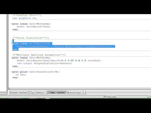 Non Parametric Regression: Using PROC LOESS in SAS