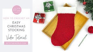 Easy Crochet Christmas Stocking Pattern! How to Crochet a Classic Santa Stocking Step by Step