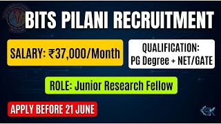 All India Govt Job 2026 📢 | BITS Pilani Vacancy | PG Degree | Apply Online