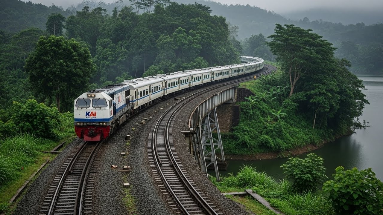 KERETA API NGEBUT ADA 30 KERETA HAMPIR JATUH
