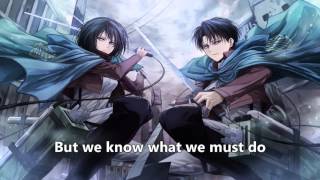 Attack on Titan - DOA (with lyrics)【 Nightcore Remix 】