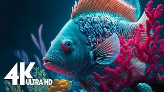 Aquarium 4K VIDEO (ULTRA HD) 🐠 Beautiful Coral Reef Fish - Relaxing Sleep Meditation Music