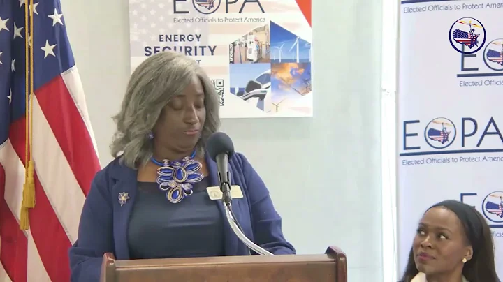 Representative Sandra Scott speaking at the EOPA Energy Security Summit Press Conference