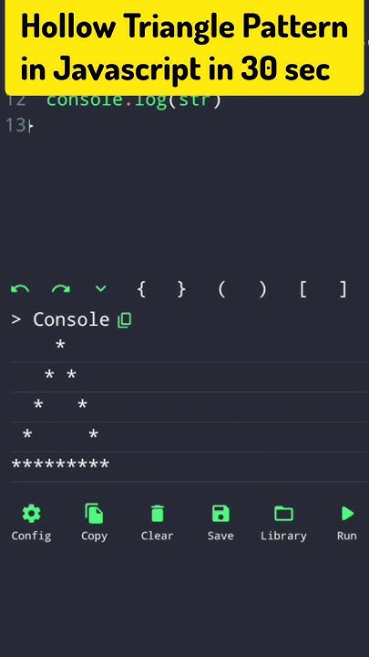 Hollow Triangle Pattern in Javascript in 30 seconds #learnjavascript # ...